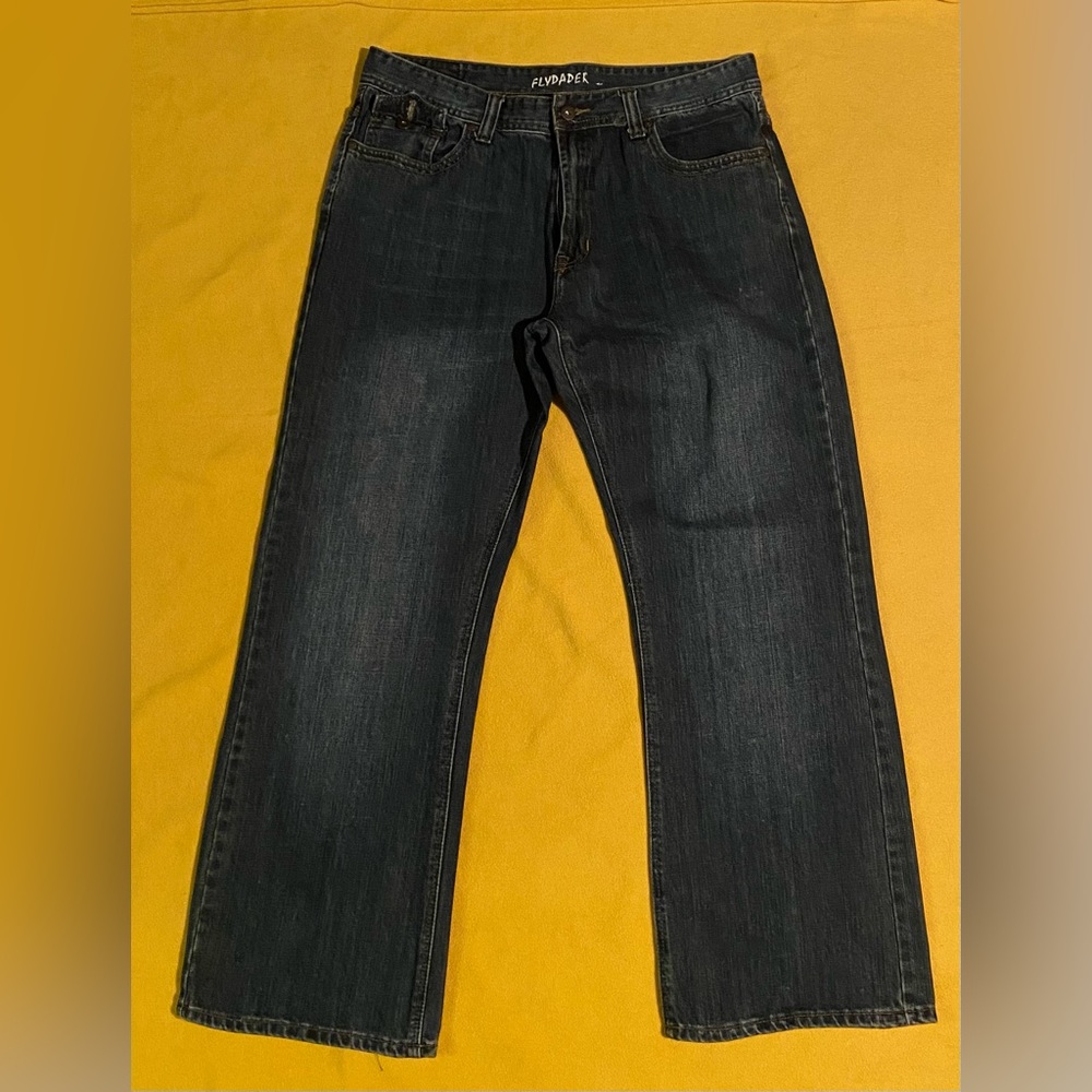 Vintage blue jeans with designs